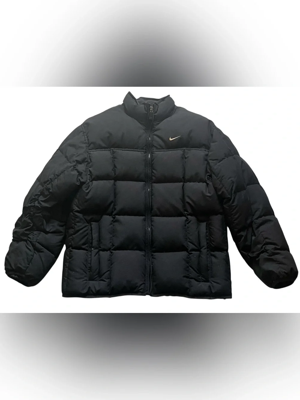 VTG 90s Y2K Nike Puffer Down Jacket Youth L 14-16 Fits Women Petite XS-S Black
